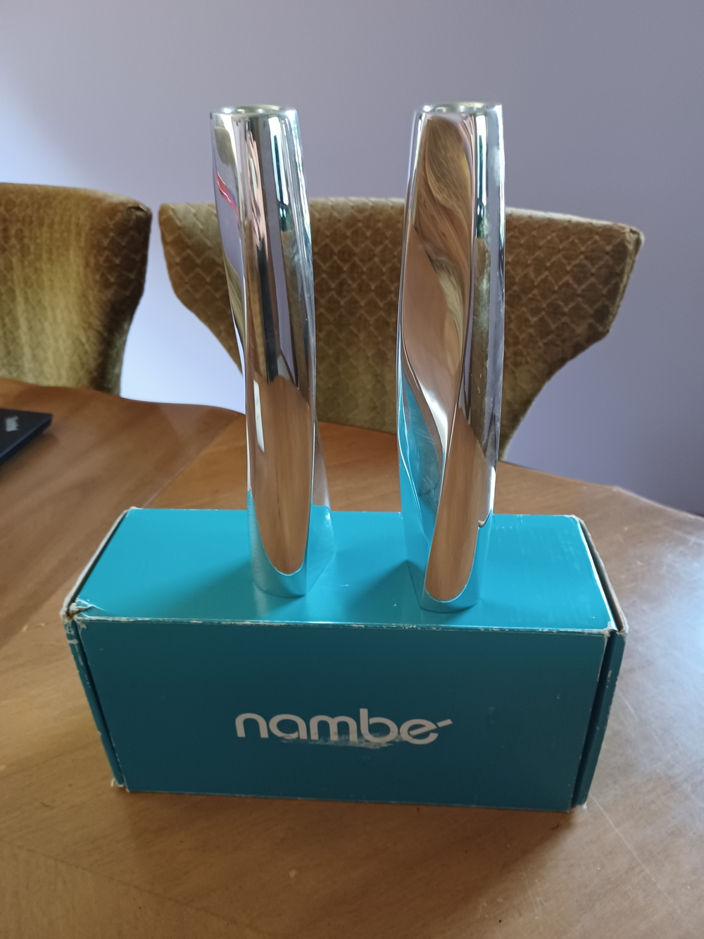 Nambe Polished Stainless Steel Home Accent Pair - Silver